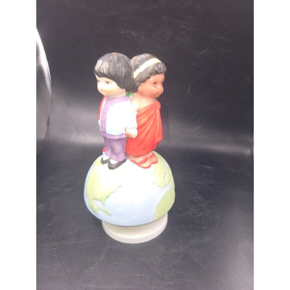 Vintage "We are the World" Music Box USA for Africa Brockman 1985 Ceramic works - Picture 5 of 16
